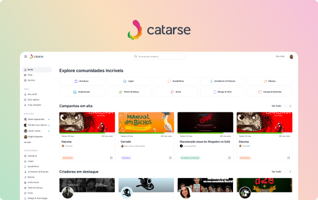 Evolução contínua do produto com time de UX trabalhando lado-a-lado com a equipe Catarse